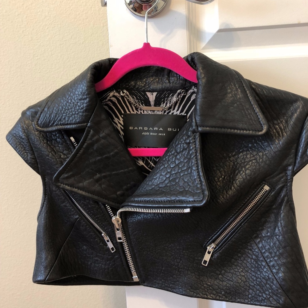 Barbara Bui Real Leather Crop Jacket